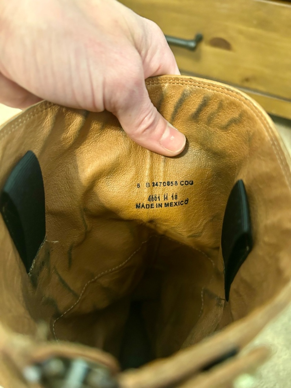 Frye Tall Riding Boots in Tan Brown Leather - Picture 6 of 7